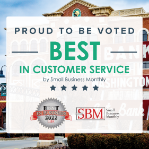 proud to be voted best in customer service by small business monthly